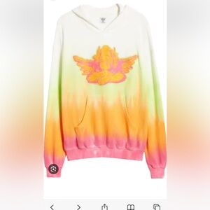 Boys Lie Pink and Green Gradient Hoodie